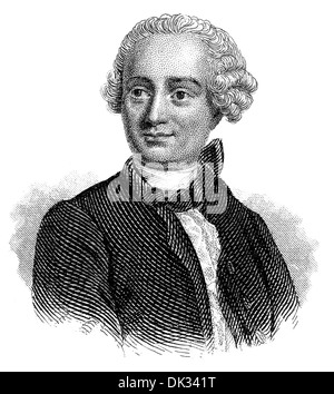 Jean-Baptiste le Rond, oder D'Alembert, 1717-1783, ein Mathematiker, Physiker, Philosoph der Aufklärung, und Herausgeber, Stockfoto