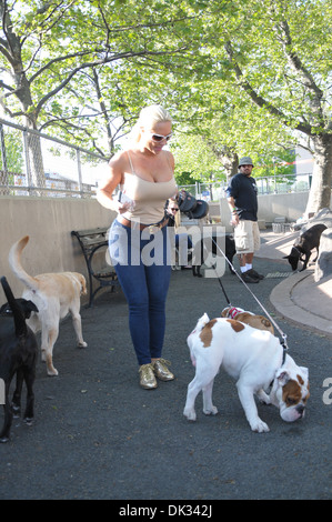 Reality-Star aus "Eis liebt Coco" Austin Coco gesehen in einem Hundepark in Chelsea Piers New York City USA - 19.04.12 Stockfoto