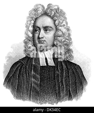 Jonathan Swift oder Isaac Bickerstaff, 1667-1745, ein irischer Schriftsteller und Satiriker der Frühaufklärung, Autor von Gullivers Stockfoto