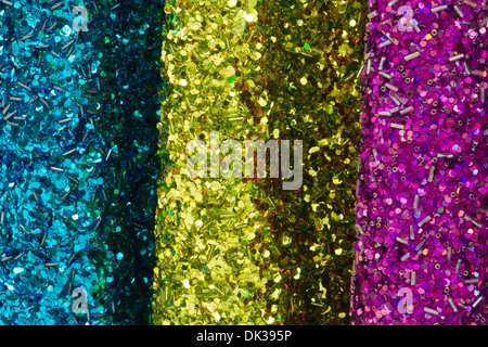 Blau, gelb und lila Weihnachten Glitzer - Blau, gelb und lila Weihnachten Glitzer für Tapeten oder Hintergrund Stockfoto