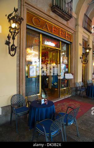 Caffe San Carlo grand Café außen Piazza San Carlo Platz Turin Stadt Piedmont Region Nord Italien Mitteleuropa Stockfoto