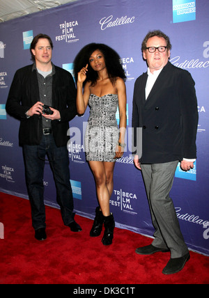 Brendan Fraser Yaya DaCosta Colm Meaney 2012 Tribeca Film Festival - "Ganze Lotta Sole" Premiere - Arrivals New York City USA- Stockfoto