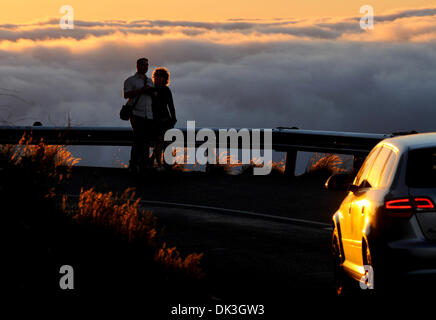 Cape Town, Südafrika. 14. April 2013. Abend Stimmung auf den Lions Head in Cape Town, South Africa, 14. April 2013. Foto: Ralf Hirschberger/Dpa/Alamy Live News Stockfoto