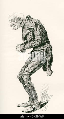 Alte Chuffey. Illustration von Harry Furniss für Charles Dickens Novel Martin Chuzzlewit. Stockfoto