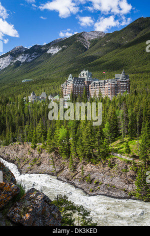 Das Fairmont Banff Springs Hotel in Banff Nationalpark, Alberta, Kanada. Stockfoto