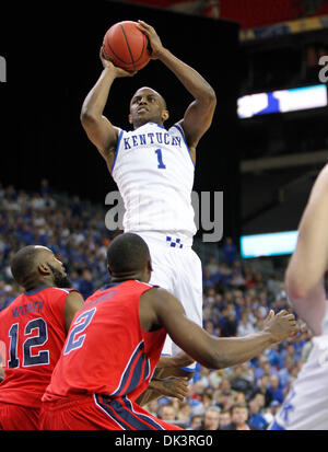 11. März 2011 bewachen - Atlanta, GA, USA - Kentucky Wildcats Darius Miller (1) legen Sie in zwei seiner 15 Punkte als Kentucky Ole Miss 75-66 auf Freitag, 11. März 2011, in Atlanta, GA. besiegten  Foto: Mark Cornelison | Personal. (Kredit-Bild: © Lexington Herald-Leader/ZUMAPRESS.com) Stockfoto