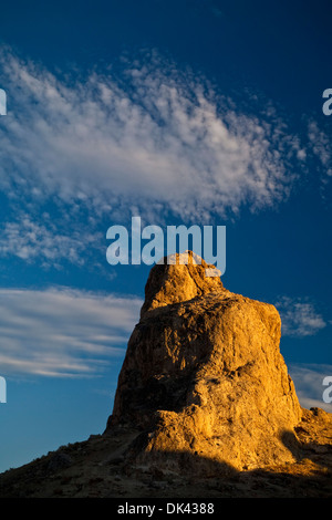 Abendlicht auf Tuffstein Felsformationen an Trona Pinnacles, California Stockfoto