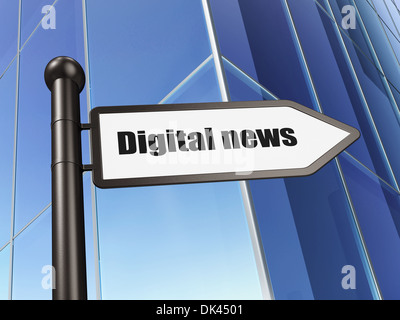 Aktuelles Konzept: Digital News auf den Aufbau von Hintergrund Stockfoto