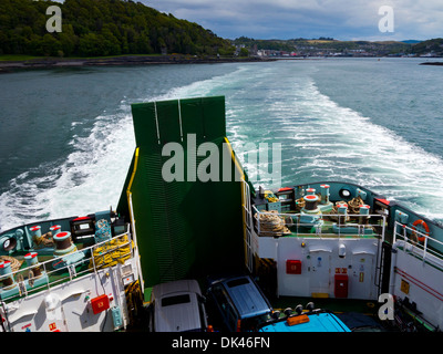 Blick vom Caledonian MacBrayne Auto Fähre verlassen Oban in Argyll und Bute Scotland UK in Richtung Coll und Tiree Inneren Hebriden Stockfoto