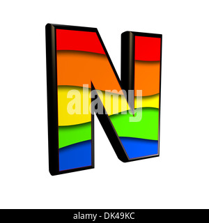 Brief mit Regenbogen Textur - N Stockfoto