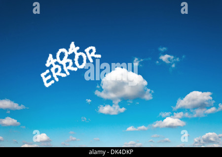 Fehler 404-Wolken am blauen Himmel Stockfoto