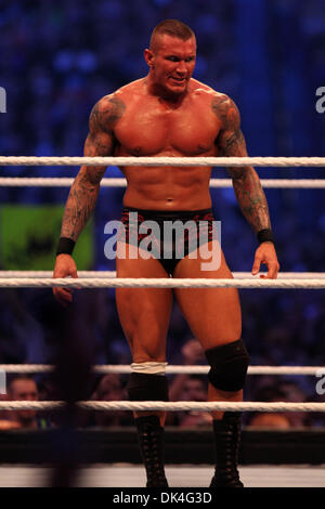 3. April 2011 - Atlanta, Georgia, USA - bereitet RANDY ORTON vor seinem Match bei Wrestlemania. (Kredit-Bild: © Matt Roberts/ZUMAPRESS.com) Stockfoto