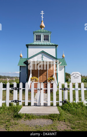 Der Verklärung unseres Herrn russisch orthodoxen Kirche in Ninilchik, Alaska, USA Stockfoto