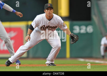 13. April 2011 - Houston, Texas, USA - Houston Astros Infielder Brett Wallace (29) spielen erste Base. Die Chicago Cubs schlug die Houston Astros 5-4 im Minute Maid Park in Houston, Texas. (Kredit-Bild: © Luis Leyva/Southcreek Global/ZUMAPRESS.com) Stockfoto