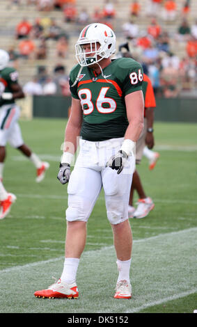 16. April 2011 - Fort Lauderdale, Florida, USA - Blake Ayles (86) während das Frühjahr Fußballspiel im Lockhart Stadium in Fort Lauderdale, Florida. (Kredit-Bild: © Luis Blanco/Southcreek Global/ZUMApress.com) Stockfoto