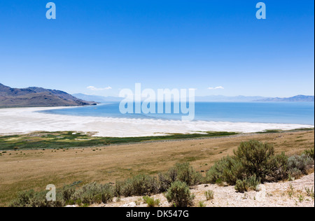 Blick über White Rock Bay, Antelope Island, Antelope Island State Park, Great Salt Lake City, Utah, USA Stockfoto