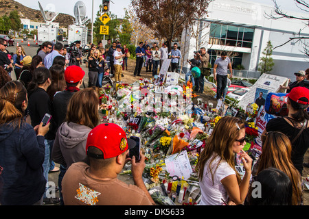 Der Standort in Santa Clarita California wo Film star Paul Walker wurde am Samstag, den 30. November bei einem Unfall getötet. Stockfoto