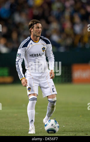 23. April 2011 - Carson, Kalifornien, USA - Los Angeles Galaxy Mittelfeldspieler David Beckham #23 während der Major League Soccer Spiel zwischen Portland Timbers und die Los Angeles Galaxy im Home Depot Center. Die Galaxie fuhr fort, um die Hölzer mit einem Endstand von 3: 0 zu besiegen. (Kredit-Bild: © Brandon Parry/Southcreek Global/ZUMAPRESS.com) Stockfoto