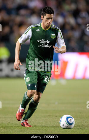 23. April 2011 - Carson, Kalifornien, USA - Portland Timbers Verteidiger Steve Purdy #25 in Aktion während der Major League Soccer Spiel zwischen Portland Timbers und die Los Angeles Galaxy im Home Depot Center. Die Galaxie fuhr fort, um die Tibers mit einem Endstand von 3: 0 zu besiegen. (Kredit-Bild: © Brandon Parry/Southcreek Global/ZUMAPRESS.com) Stockfoto