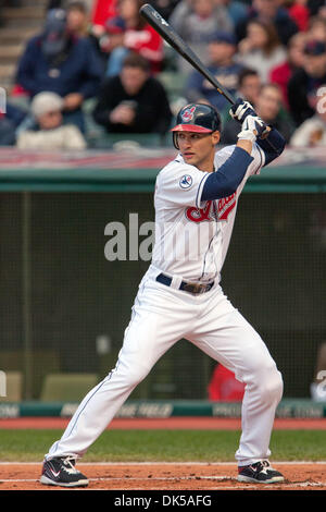 29. April 2011 - Cleveland, Ohio, USA - Cleveland Center Fielder Grady Sizemore (24) an bat im ersten Inning gegen Detroit.  Die Cleveland Indians versammelt, um die Detroit Tigers 9-5 an Progressive Field in Cleveland, Ohio zu besiegen. (Kredit-Bild: © Frank Jansky/Southcreek Global/ZUMAPRESS.com) Stockfoto