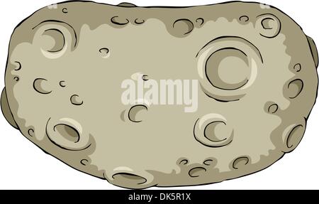 Asteroid auf weißem Hintergrund, Vektor-illustration Stock Vektor