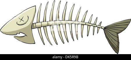 Fischgräte auf weißem Hintergrund, Vektor-illustration Stock Vektor