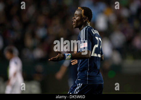 14. Mai 2011 - Carson, Kalifornien, USA - Sporting Kansas City nach vorne Kei Kamara #23 während die Major League Soccer Spiel zwischen Sporting Kansas City und Los Angeles Galaxy im Home Depot Center. (Kredit-Bild: © Brandon Parry/Southcreek Global/ZUMAPRESS.com) Stockfoto