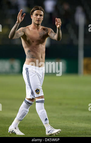 14. Mai 2011 - Carson, Kalifornien, USA - Los Angeles Galaxy Mittelfeldspieler David Beckham #23 nach der Major League Soccer Spiel zwischen Sporting Kansas City und Los Angeles Galaxy im Home Depot Center. (Kredit-Bild: © Brandon Parry/Southcreek Global/ZUMAPRESS.com) Stockfoto