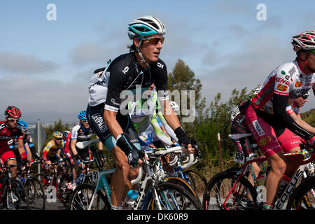 19. Mai 2011 - am Meer-Paso Robles, Kalifornien, Wappen USA - FRANK SCHLECK (Leopard-Trek) einen Aufstieg mit dem Hauptfeld während der 5. Etappe der Amgen Tour of California. Schleck ist bereit, um in Stufe 7 Bergankunft ein Podium-Anwärter sein gut genug zu tun. (Bild Kredit: Wil Matthews/ZUMAPRESS.com ©) Stockfoto