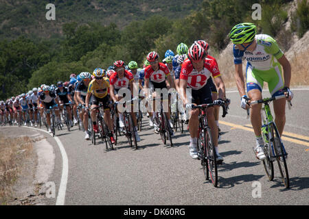 19. Mai 2011 - am Meer-Paso Robles, Kalifornien, USA - zog Liquigas-Cannodale nach vorne, Team Radio Shack mit Tempo-Einstellung Pflicht zur Einrichtung ihrer Sprinter PETER SAGAN während der 5. Etappe der Amgen Tour of California zu helfen. (Bild Kredit: Wil Matthews/ZUMAPRESS.com ©) Stockfoto