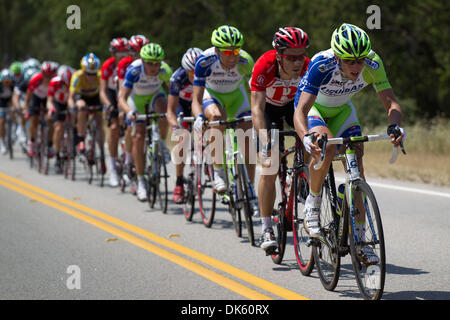 19. Mai 2011 - am Meer-Paso Robles, Kalifornien, US - spät in der 5. Etappe der Amgen Tour of California, Liquigas-Cannondale und Team Radio Shack die Tempo-Einstellung Aufgaben gleichmäßig aufgeteilt. (Bild Kredit: Wil Matthews/ZUMAPRESS.com ©) Stockfoto