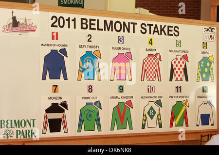 8. Juni 2011 - Elmont, New York, USA - Post Position ziehen und eine Pressekonferenz für 143. Belmont Stakes - (Credit-Bild: © Sue Kawczynski/Eclipse/ZUMAPRESS.com) Stockfoto