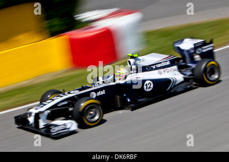 10. Juni 2011 - Montreal, Quebec, Kanada - 10. Juni 2011: Pastor Maldonado (VEN) AT&T Williams während Trainings am Freitag am Circuit Gilles Villeneuve in Montreal, Quebec, Kanada. (Kredit-Bild: © Leon Switzer/Southcreek Global/ZUMAPRESS.com) Stockfoto