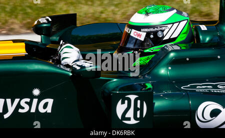 10. Juni 2011 - Montreal, Quebec, Kanada - 10. Juni 2011: Heikki Kovalainen (FIN) Team Lotus beim Training am Freitag am Circuit Gilles Villeneuve in Montreal, Quebec, Kanada. (Kredit-Bild: © Leon Switzer/Southcreek Global/ZUMAPRESS.com) Stockfoto