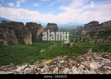 Kloster von Meteora und Felsen - Griechenland Stockfoto