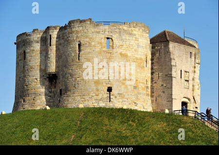 Cliffords Tower, York Castle halten, Yorker, Yorkshire, England, Vereinigtes Königreich, Europa Stockfoto