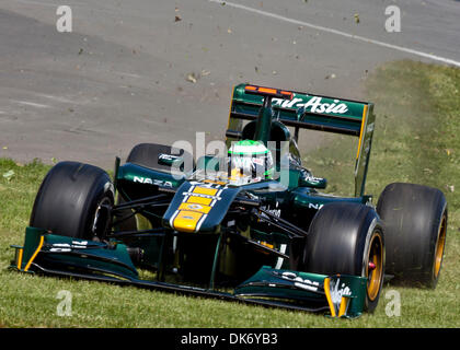 10. Juni 2011 - Montreal, Quebec, Kanada - 10. Juni 2011: Jarno Trulli (ITA) Team Lotus beim Training am Freitag am Circuit Gilles Villeneuve in Montreal, Quebec, Kanada. (Kredit-Bild: © Leon Switzer/Southcreek Global/ZUMAPRESS.com) Stockfoto