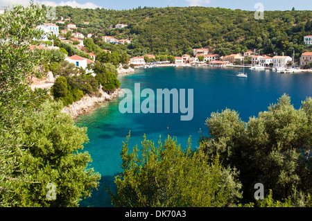 Ein Blick auf Kioni auf der griechischen Ionischen Insel Ithaka Stockfoto