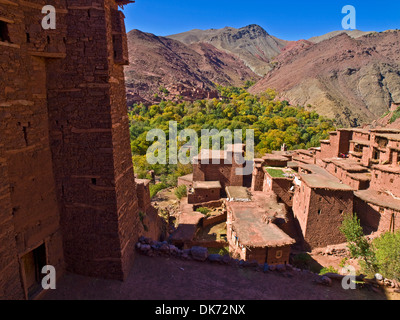 Berber Architektur auf das Dorf Megdaz genannt oft das schönste Dorf im marokkanischen Atlas Stockfoto