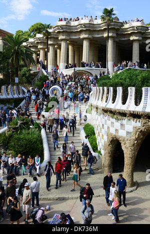 Park Güell oder Parc Güell, Barcelona, Spanien, Park Güell, Gaudis Park Güell, Barcelona, Spanien Stockfoto