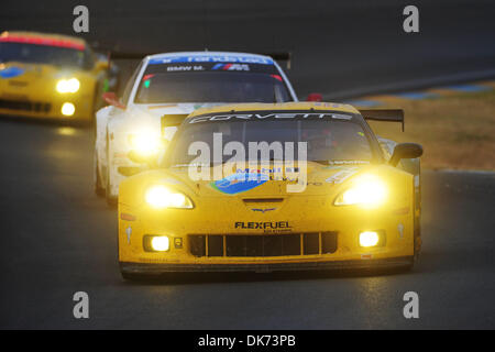 12. Juni 2011 - Le Mans, Frankreich - OLIVER GAVIN, von England, treibt die Corvette bei den 24 Stunden von Le Mans Autorennen. (Kredit-Bild: © Rainer Ehrhardt/ZUMAPRESS.com) Stockfoto