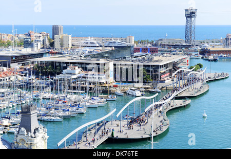 Port Vell Hafen, Hafen Port Vell, Barcelona, Spanien Stockfoto
