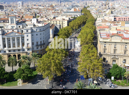 La Rambla oder Las Ramblas, Barcelona, Spanien Stockfoto
