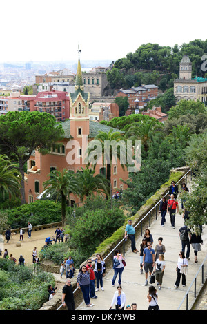 Casa Museu Gaudi im Parc Güell, das Haus und Museum, das Antoni Gaudi, Barcelona, Spanien Stockfoto