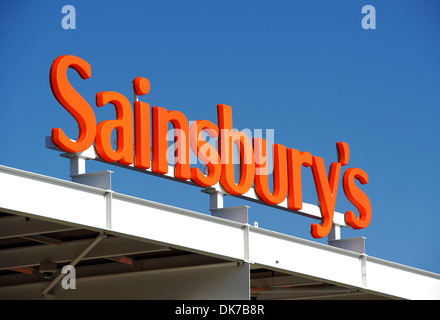 Sainsbury Supermarkt Zeichen, Sainsbury's, England, UK Stockfoto