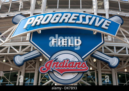 18. Juni 2011 - Cleveland, Ohio, USA - Progressive Field in Cleveland, Ohio vor dem Spiel zwischen den Pittsburgh Pirates und Cleveland Indians.  Die Cleveland Indians besiegte die Pittsburgh Pirates 5-1. (Kredit-Bild: © Frank Jansky/Southcreek Global/ZUMAPRESS.com) Stockfoto