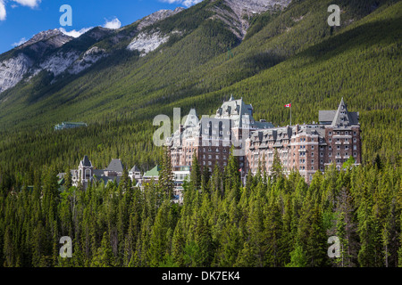 Das Fairmont Banff Springs Hotel in Banff, Alberta, Kanada. Stockfoto