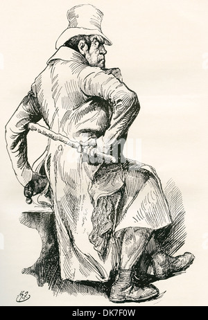 Bill Sikes. Illustration von Harry Furniss für Charles Dickens Novel Oliver Twist. Stockfoto