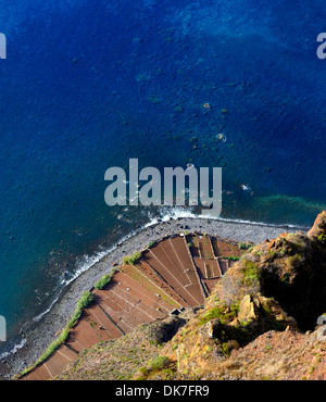 Ein Blick von Europas höchste Steilküste CABO GIRAO Madeira Portugal Stockfoto