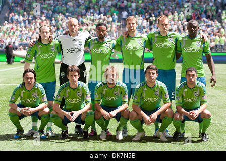 26. Juni 2011 - Seattle, Washington, USA - The Seattle Sounders post für ein Mannschaftsfoto in CenturyLink Field in Seattle, Washington. (Kredit-Bild: © Chris Hunt/Southcreek Global/ZUMApress.com) Stockfoto